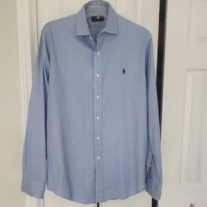 Polo by Ralph Lauren Blue Dress Shirt with Embroidered Logo Size Large
